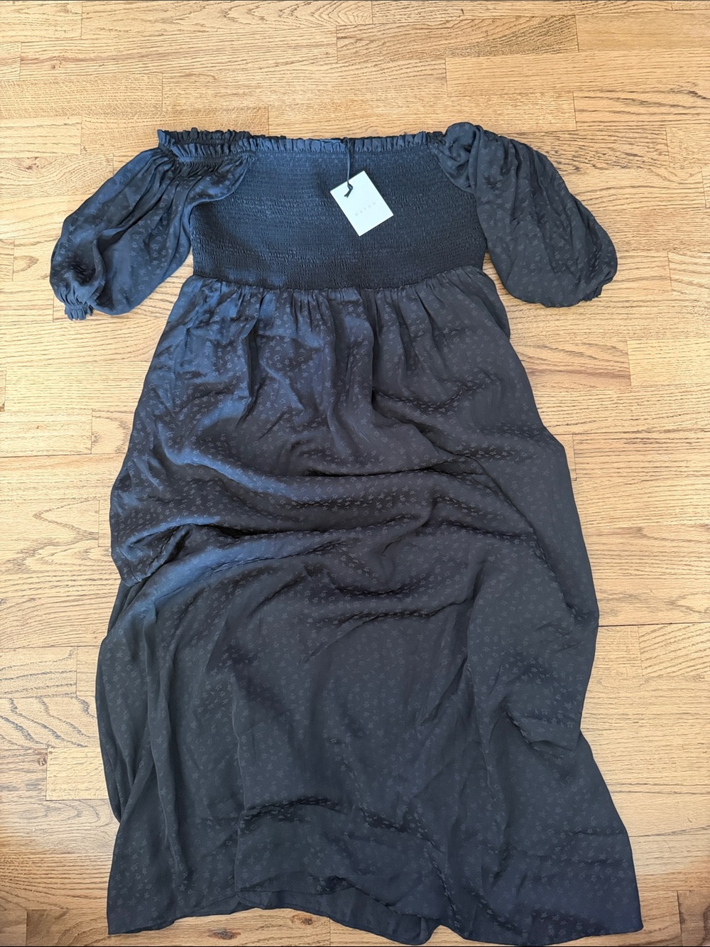 Hatch Maternity Size 3 Off-Shoulder Black Midi Dress
